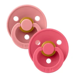 Bibs 2Pk Colour Latex Str.2, Dusty Pink/Coral