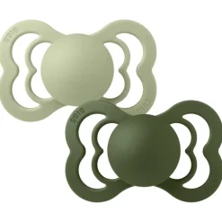 Bibs 2Pk Supreme Silikone Str.2, Sage/Hunter Green