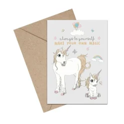 Mouse & Pen A6 Kort Unicorn Always Be Yourself