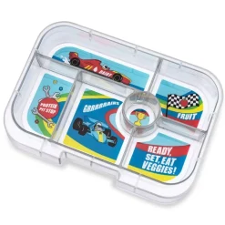 Yumbox Original 6 Rum, Blue/Race Cars